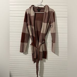 Tie Waist Hooded Sweater